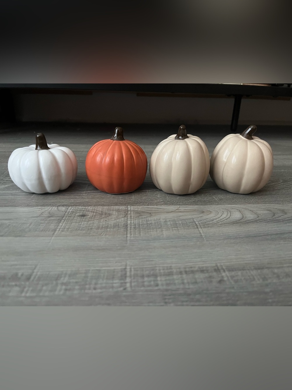 Neutral and Orange Ceramic Pumpkin Décor Set - Home Accents